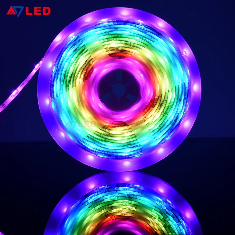 Wifi Control Smart Tira Luces LED 12V 24V SMD 5050 WS2811 Pixel Digital Addressable RGB Dream Color LED Strip