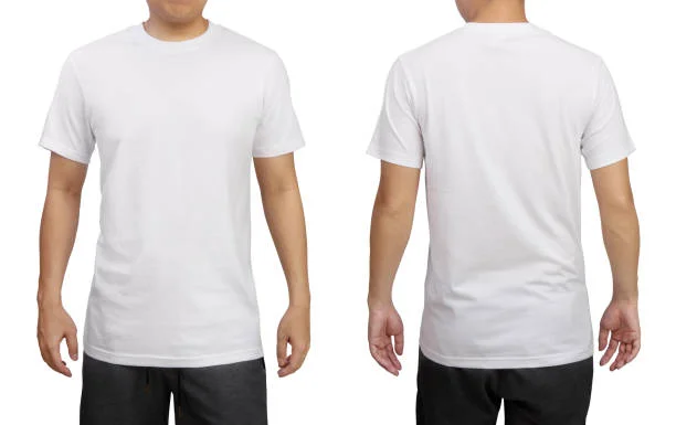 T-shirt Men's White T-shirt 100% Cotton Solid Color O-neck Short Sleeve ...