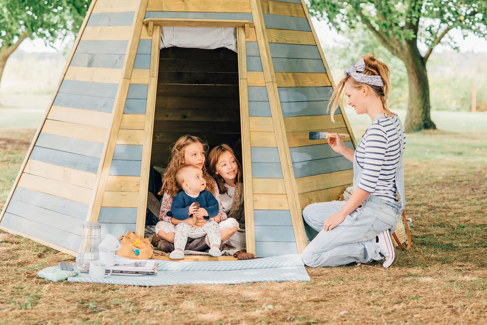 Grand Wooden Garden Tee Pee Tee Pee Tent For Kids Outdoor Wooden ...