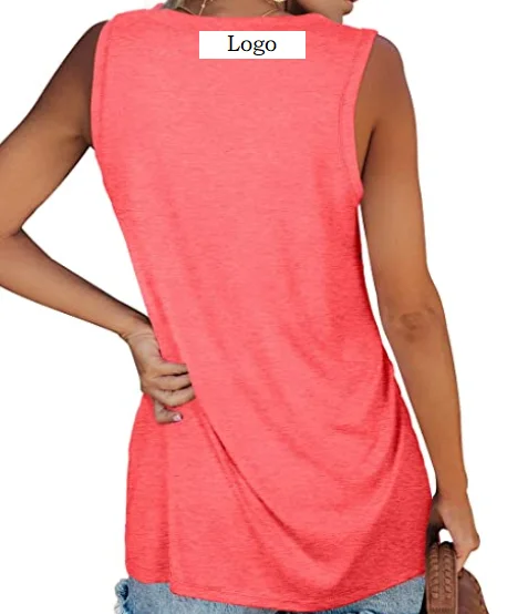 Custom high quality tank top shirts quick dry sleeveless sports fitness women pocket vest custom screen printing logo