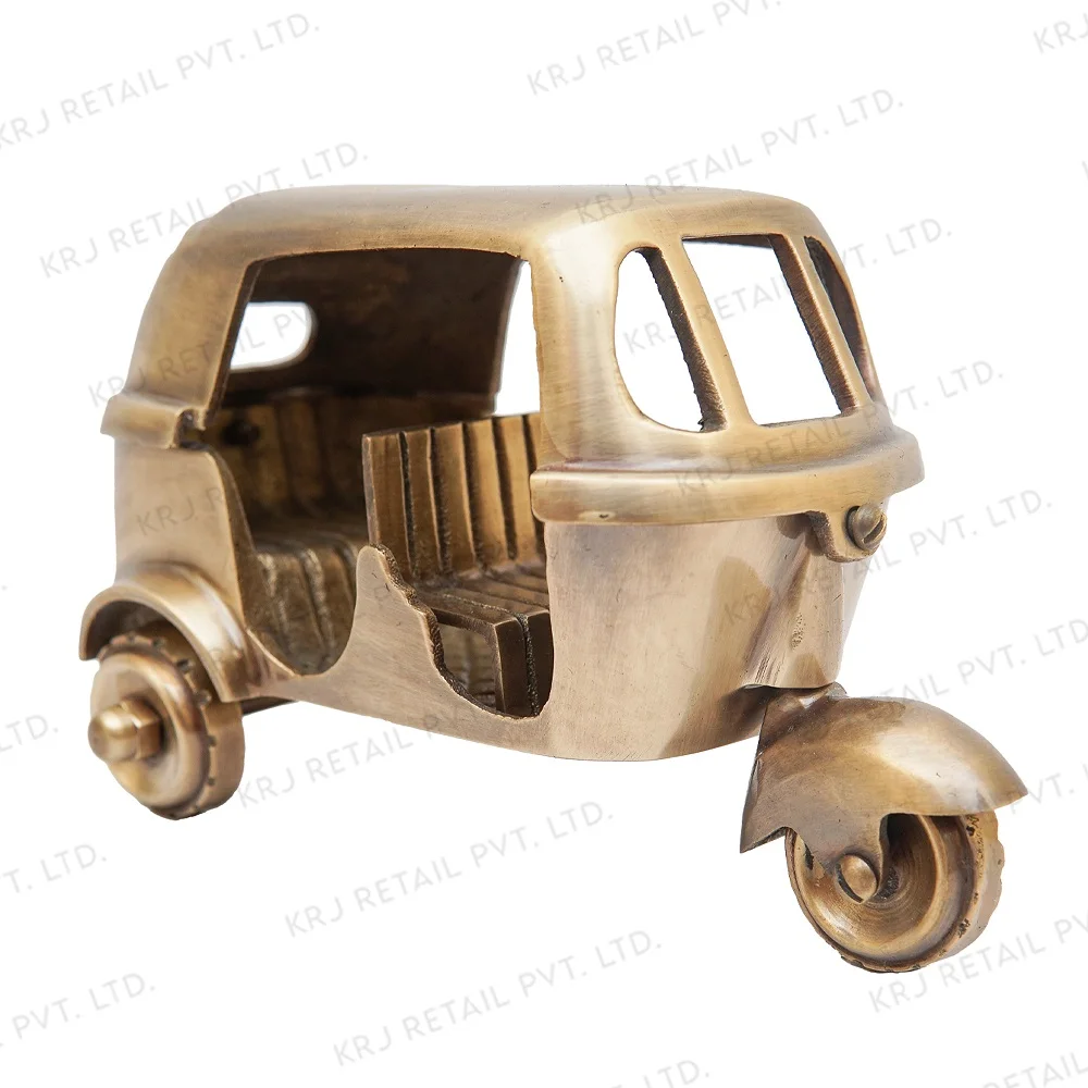 Brass Indian Auto Rickshaw Model Showpiece For Home Office Desk Table ...