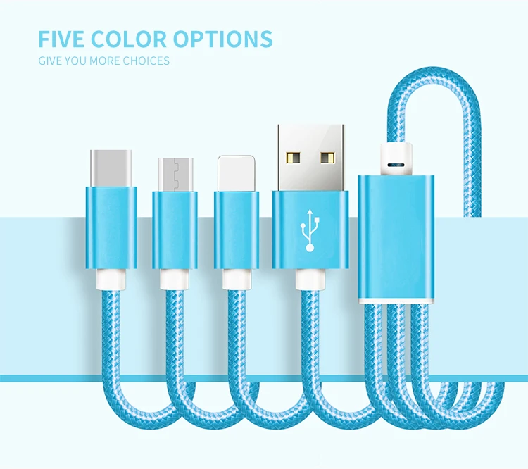 New arrival OEM micro usb data charging cable mobile phone magnetic 3 in 1 data charging cable - ANKUX.COM