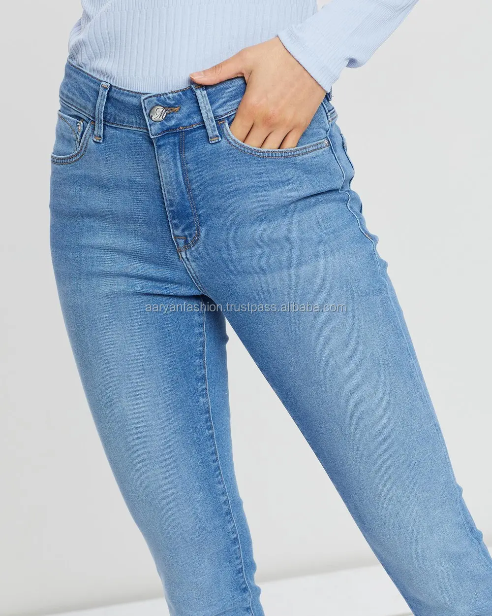 Pantalones De Mujer Señoras Tramo Pantalones De Cintura Alta,Plus Tamaño De  Piel Las Mujeres Delgadas Denim Jeans Para Mujeres - Buy Non Stretch Jeans  For Women,Women High Waist Skinny Jeans,High Waisted Distressed