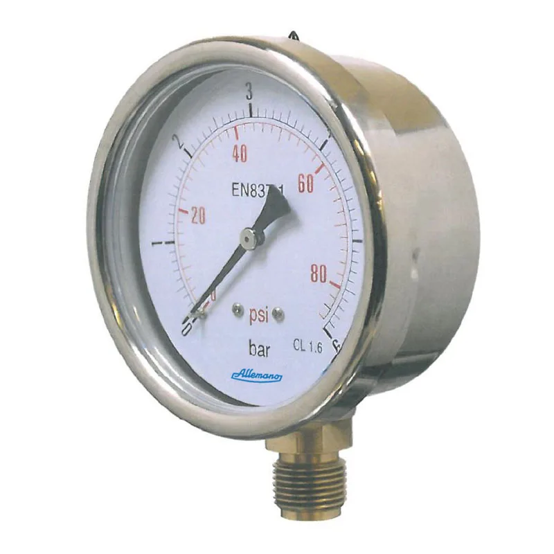 Pressure Gauges Made In Italy Stainless Steel Case Brass Radial Or Back ...