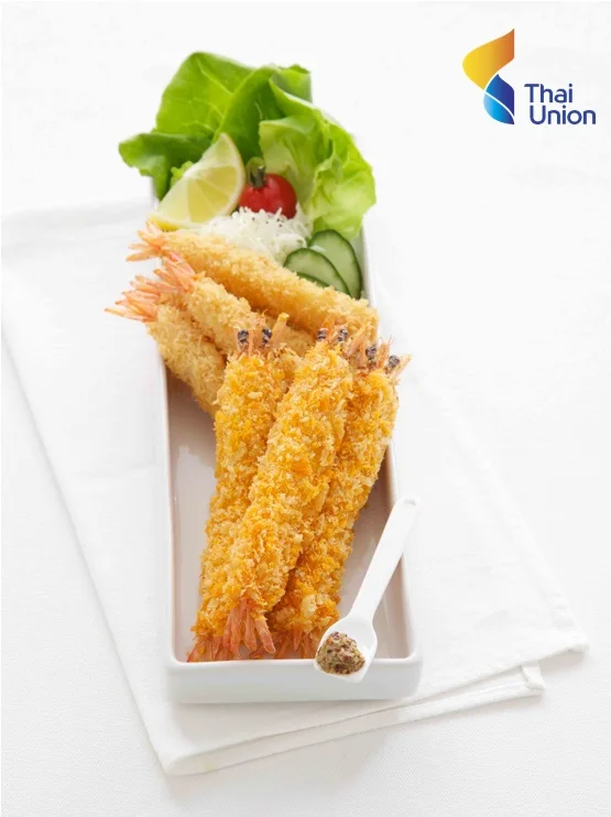 Frozen Pre Fried Breaded Hoso Shrimp White Vannamei Shrimp Ready To