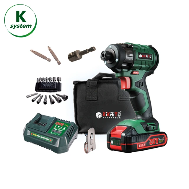 20v Brushless Compact Impact Driver With 18piece Accessories For