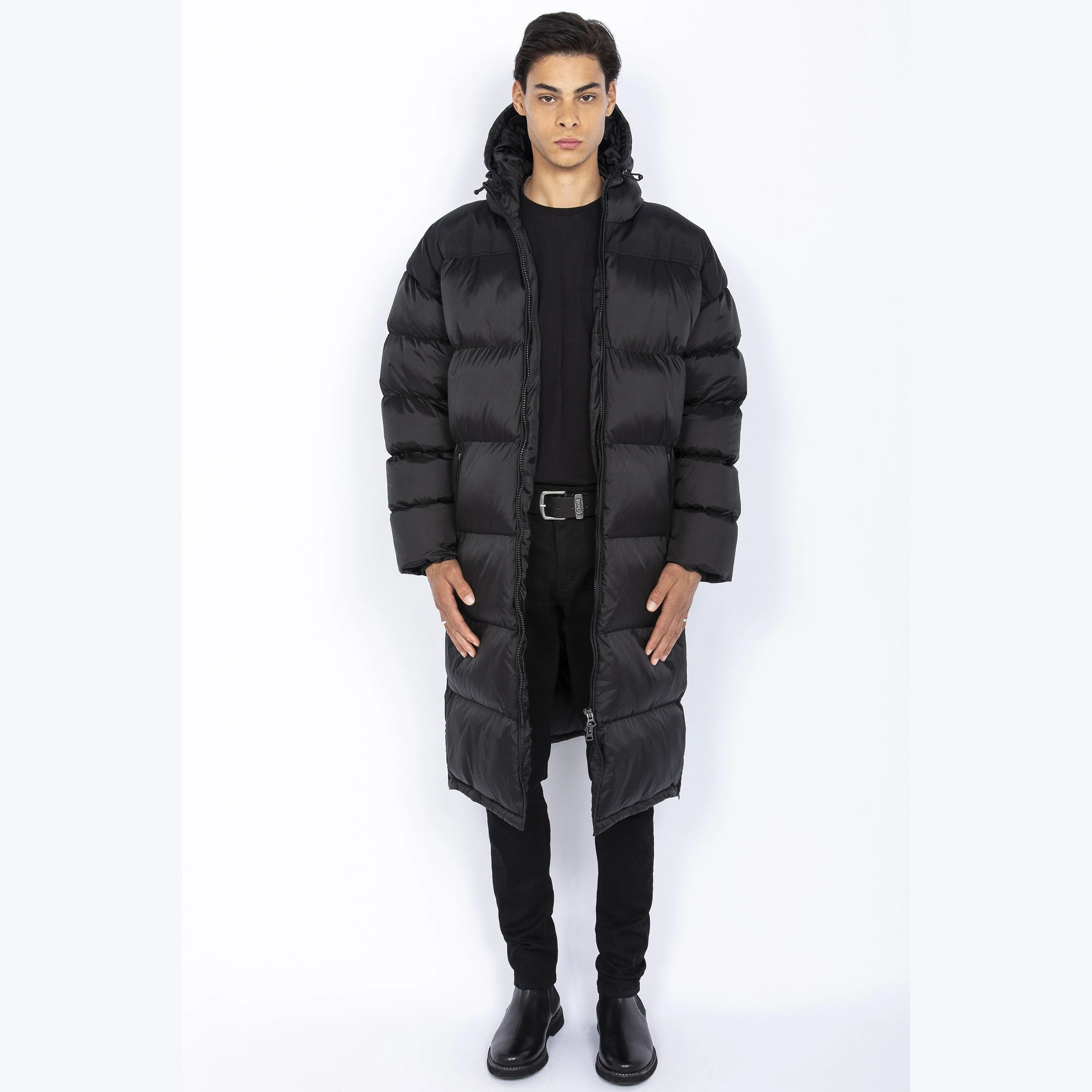 Men Winter Long Puffer Jacket Male Warm Coat Hooded Parkas Windproof