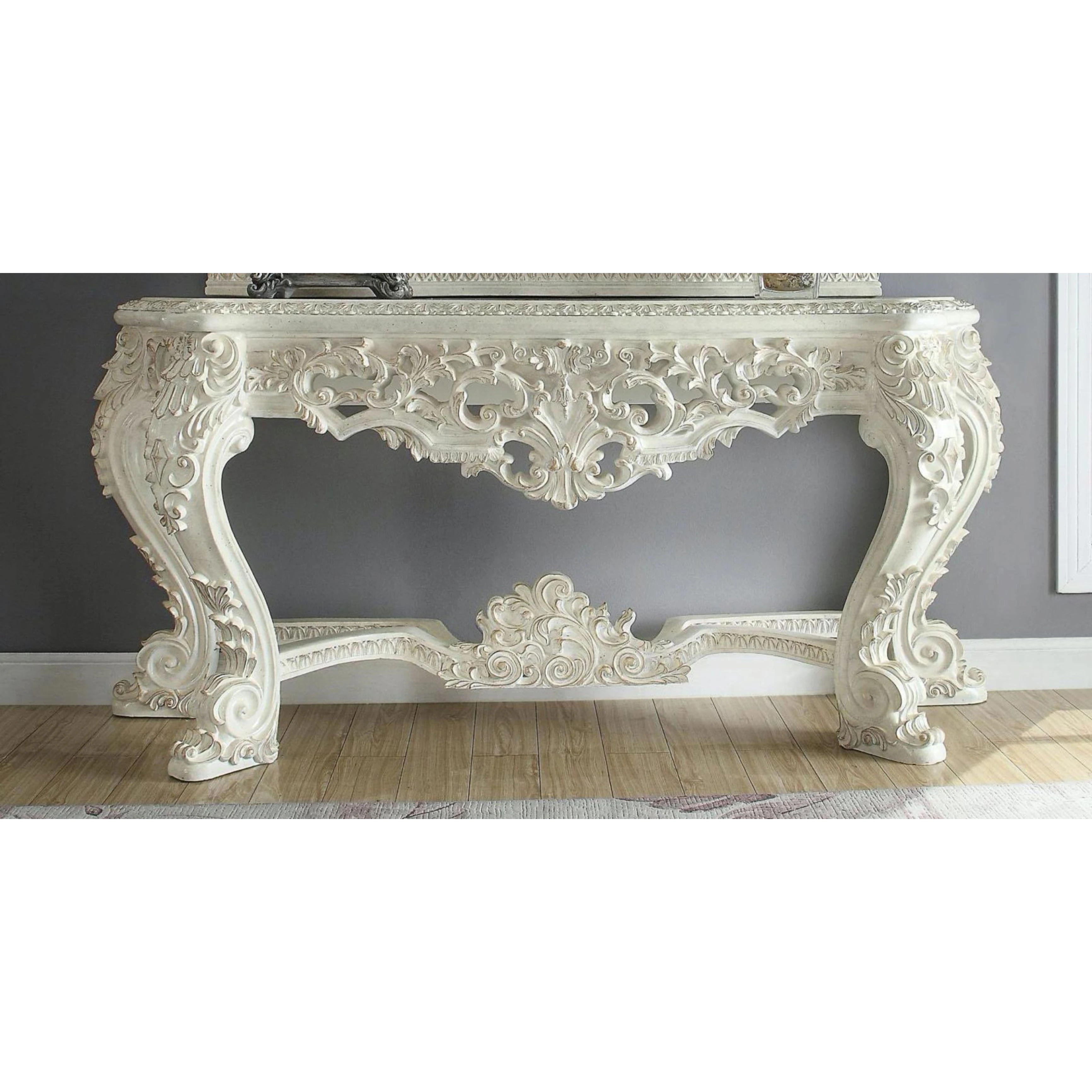 Hand Carved Console Table - Luxury Solid Wood Furniture