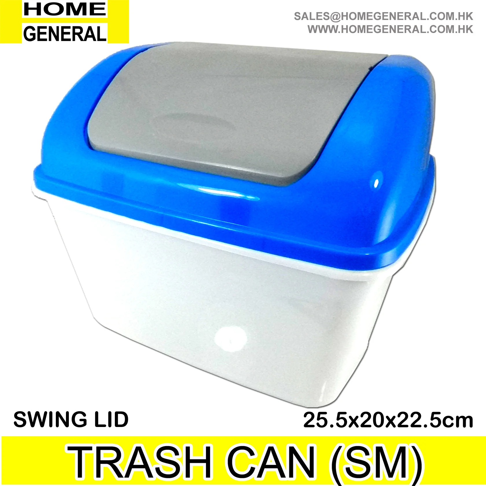 Plastic Trash Can With Swing Lid Kitchen Garbage Bin Trashcan 1.3