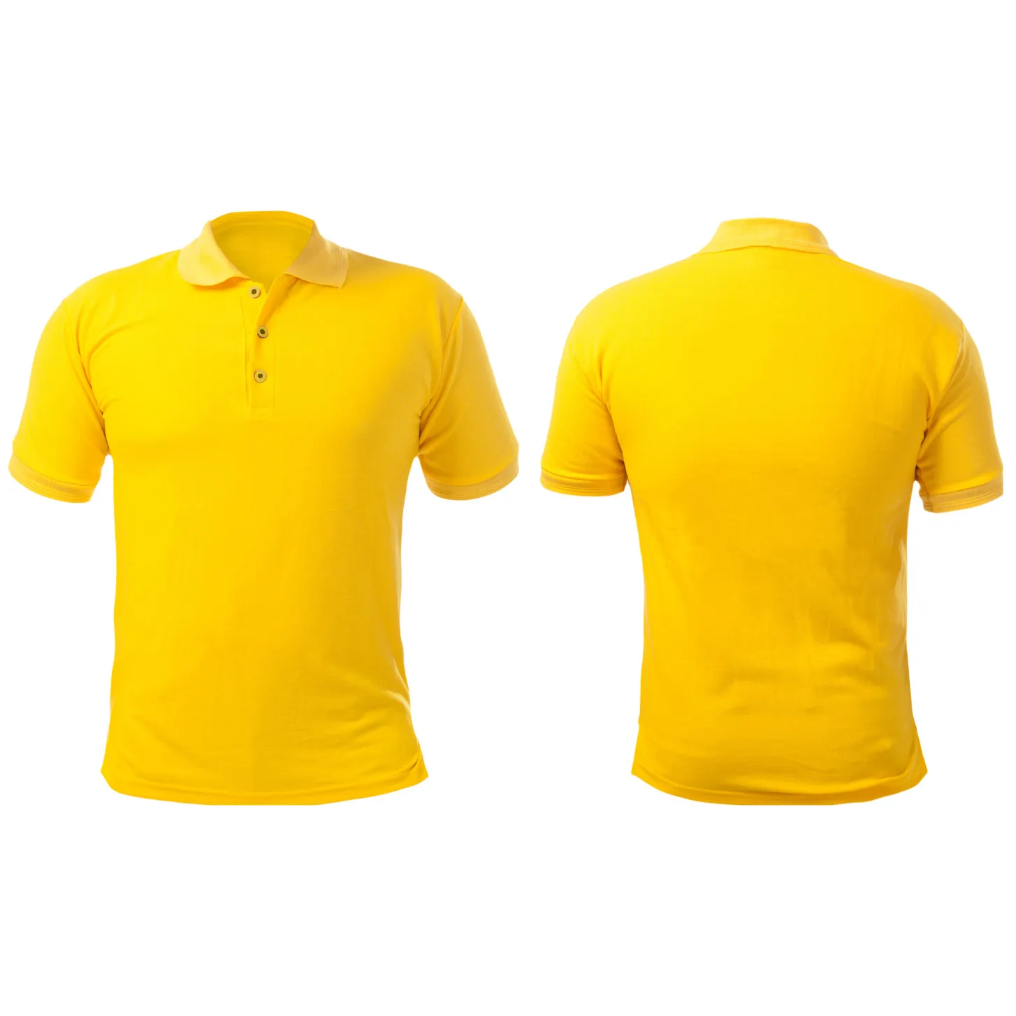 Желтая футболка спереди и сзади