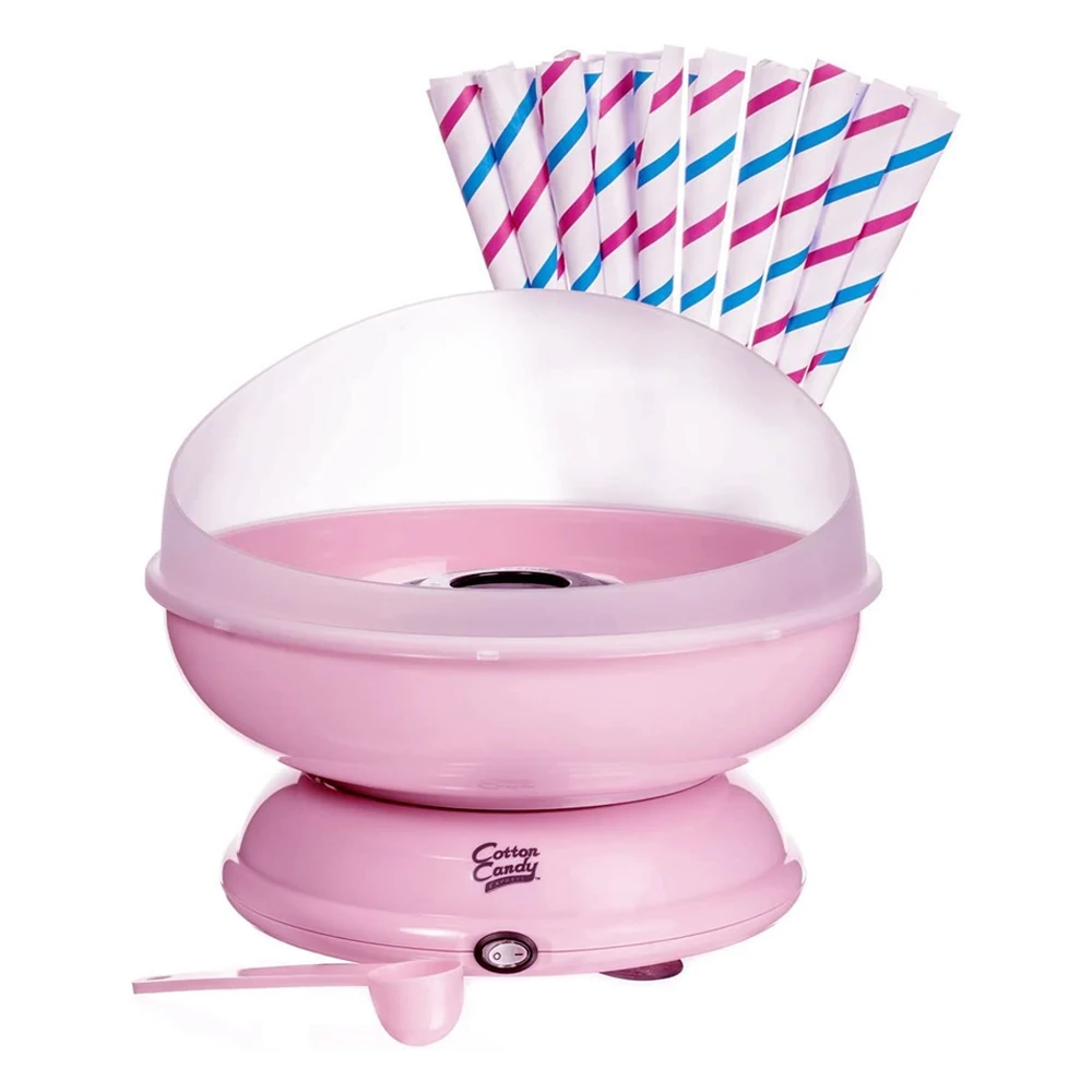 Electric Pink Cotton Candy Machine With Paper Cones Cc1000-s Cotton ...