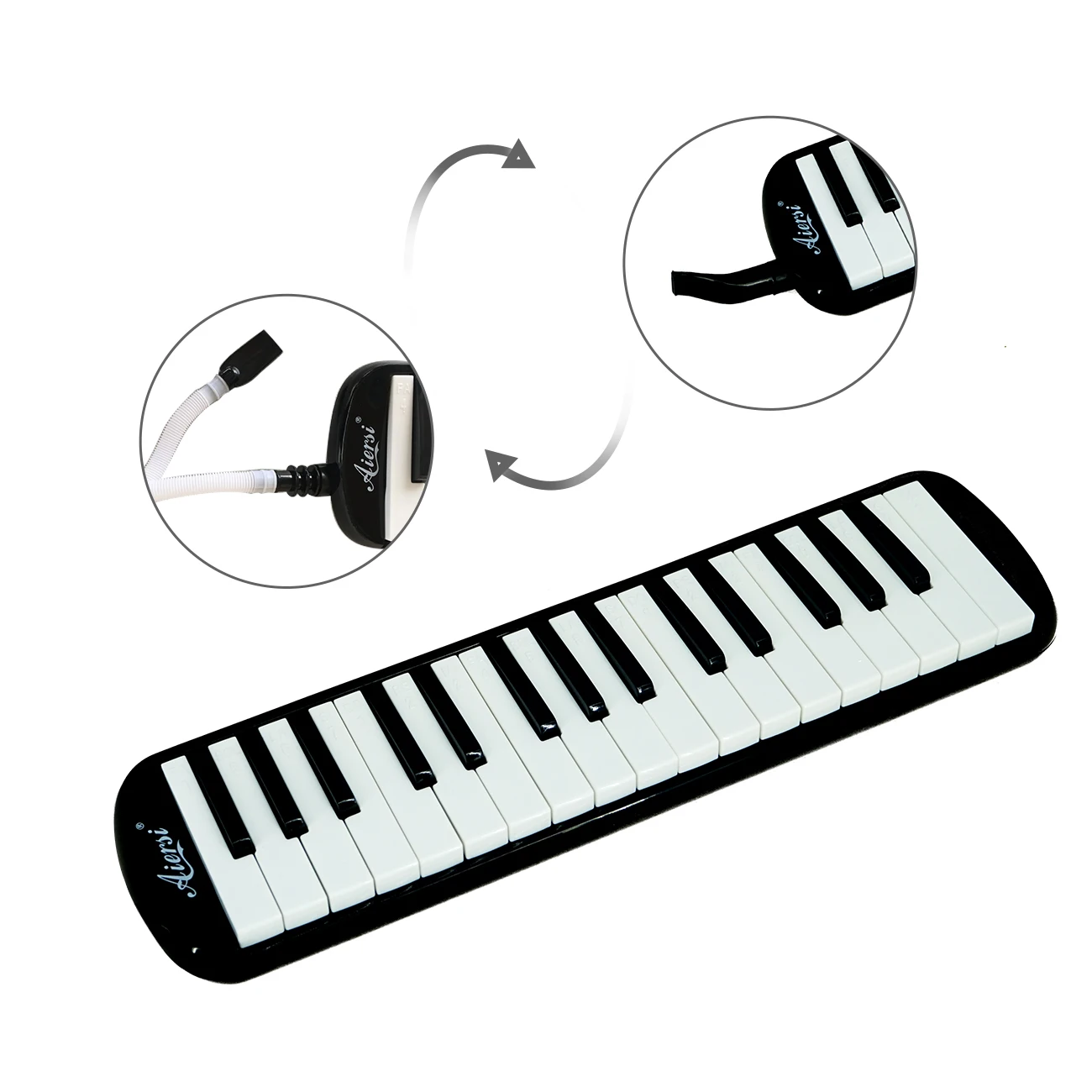Professional Aiersi Brand 32 Keys Colored Melodica Pianica With Mouthpiece,Long Tubes,Cleaning