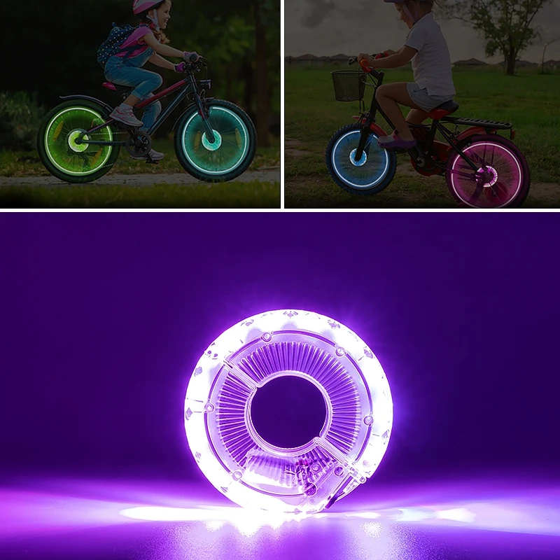 2020 Hot Selling Cool 7 Colors Smart Switch USB Led Bike Wheel Lights Multi-color Luminous Bike Wheel Lights