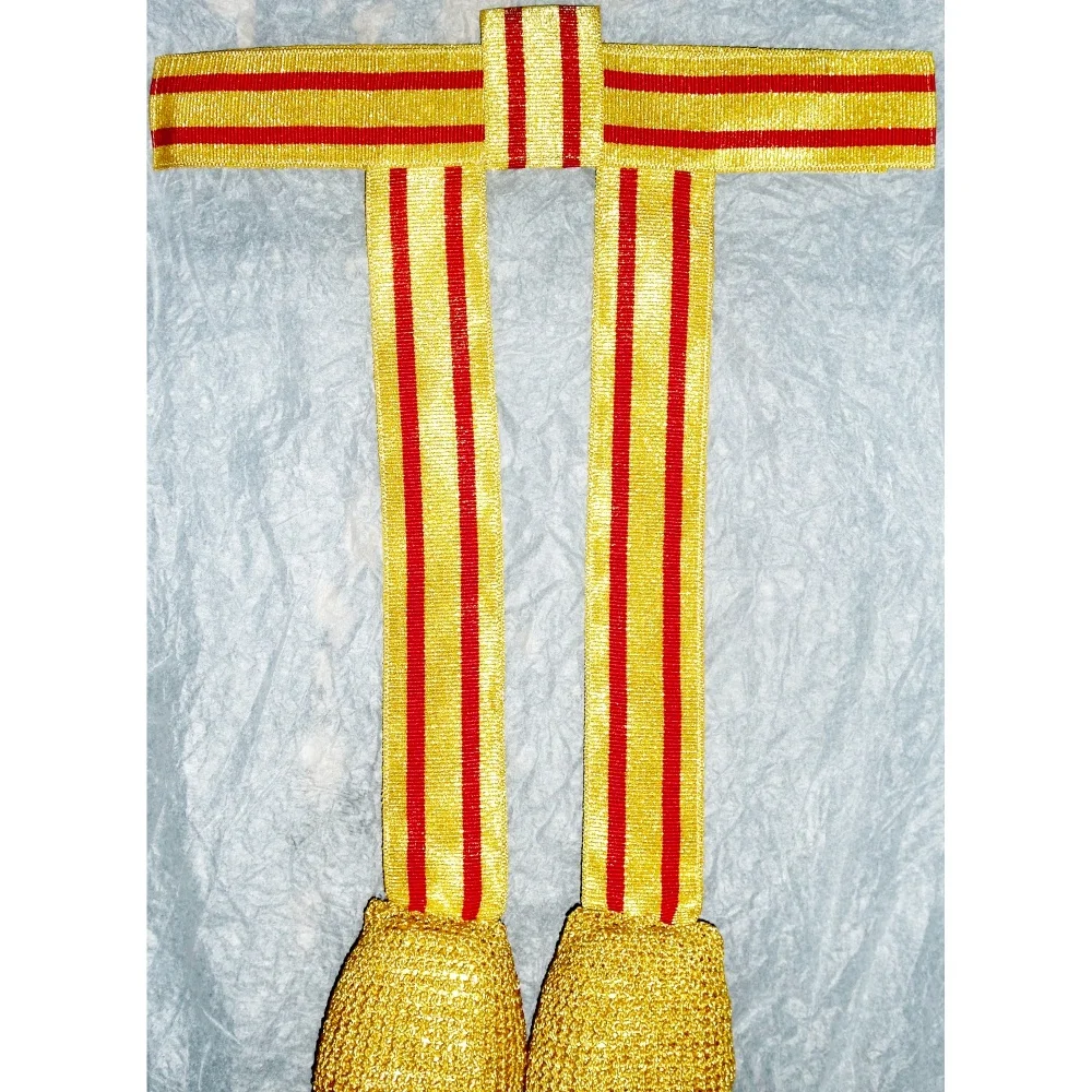 Oem Wholesale Braided Gold Red Waist Sash With Tassels High Quality Generals Outerwear Uniform
