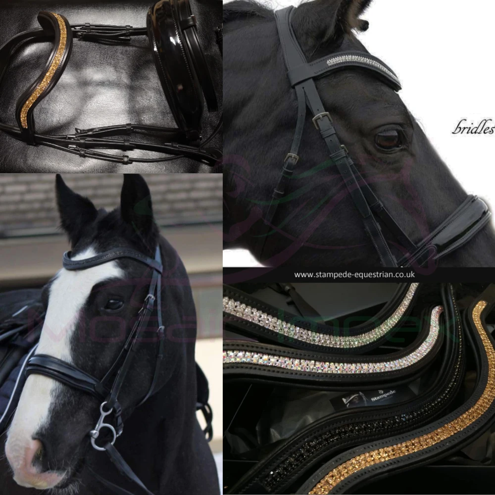 Horse Riding Bridle For Horse Black Adjustable Adjustable Zinc Alloy