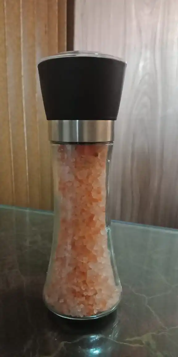 Himalayan Pink Salt Grinder For Kitchen Use With Pink Salt Granules