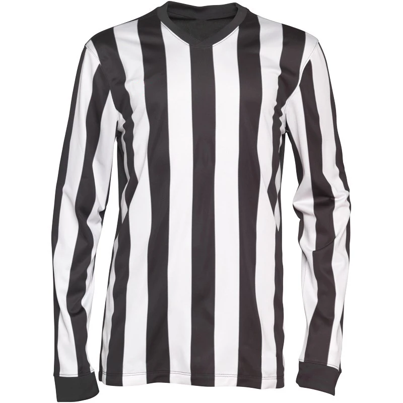 Mens Striped Long Sleeve Football Shirt White/black Soccer