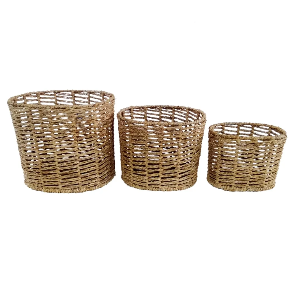 Eco Friendly Products Natural Jute Flower Pots Planter Basket Oem