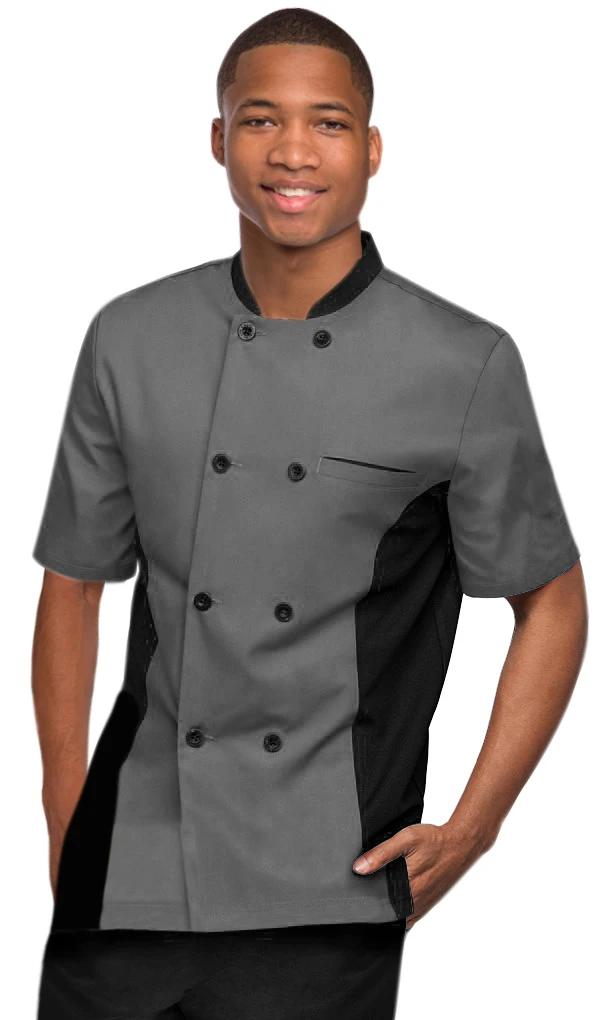 Short Sleeves Only Womens Ladies Side Mesh Chefs Coat Jacket by Uniformates 