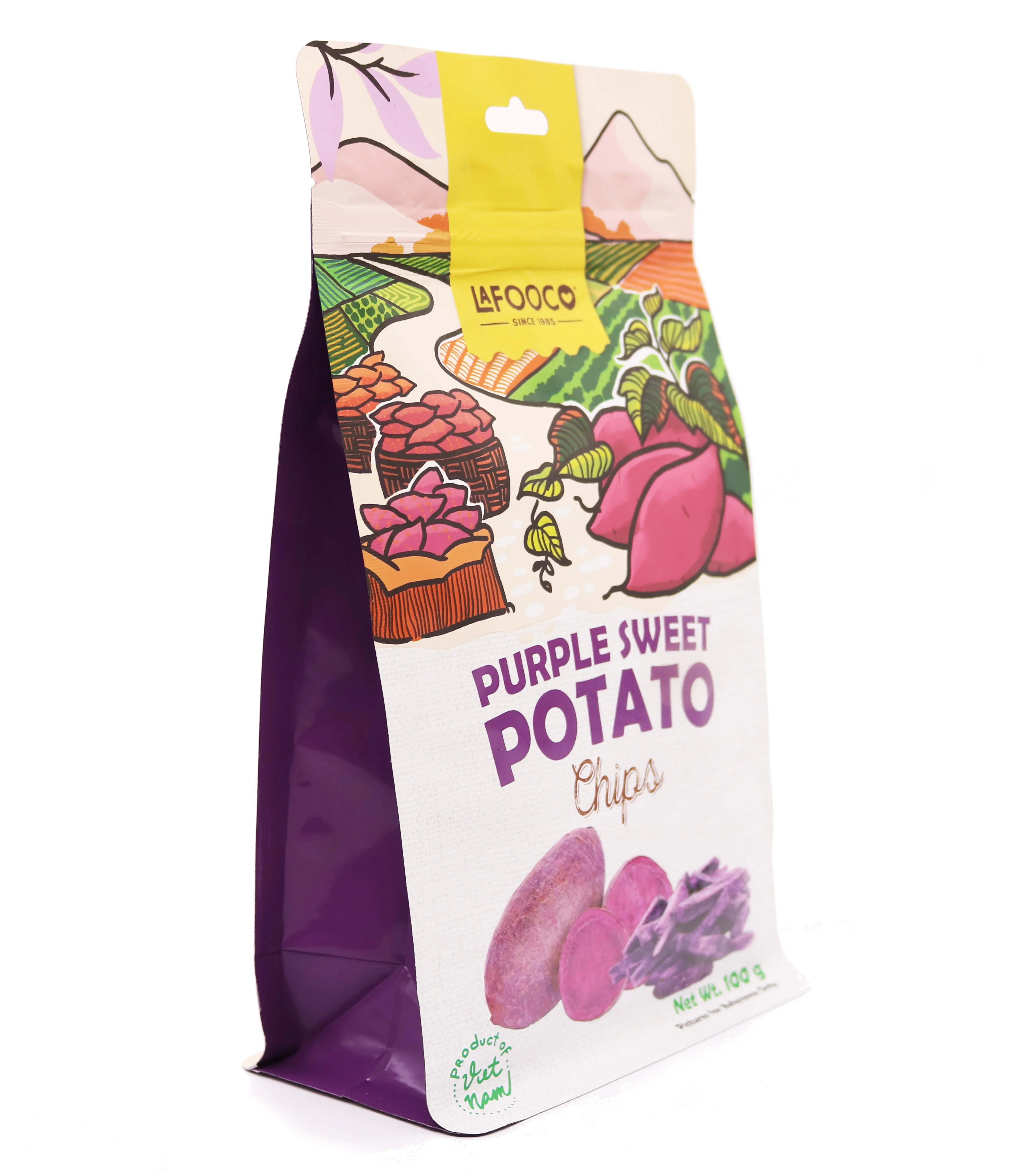 Lafoocopurplesweetpotato Chips 100gr Origin Vietnam Standing Pouch