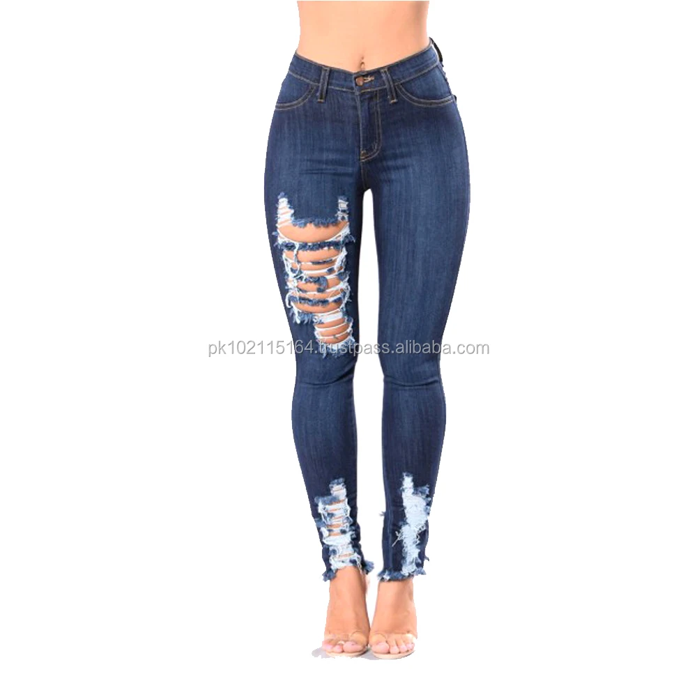 Custom Logo Design Women Denim Jeans Pants - Buy Latest Design Women ...
