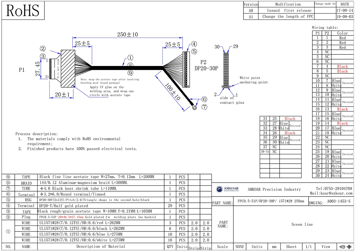 51 pin lvds cable for tablet computers - ANKUX.COM
