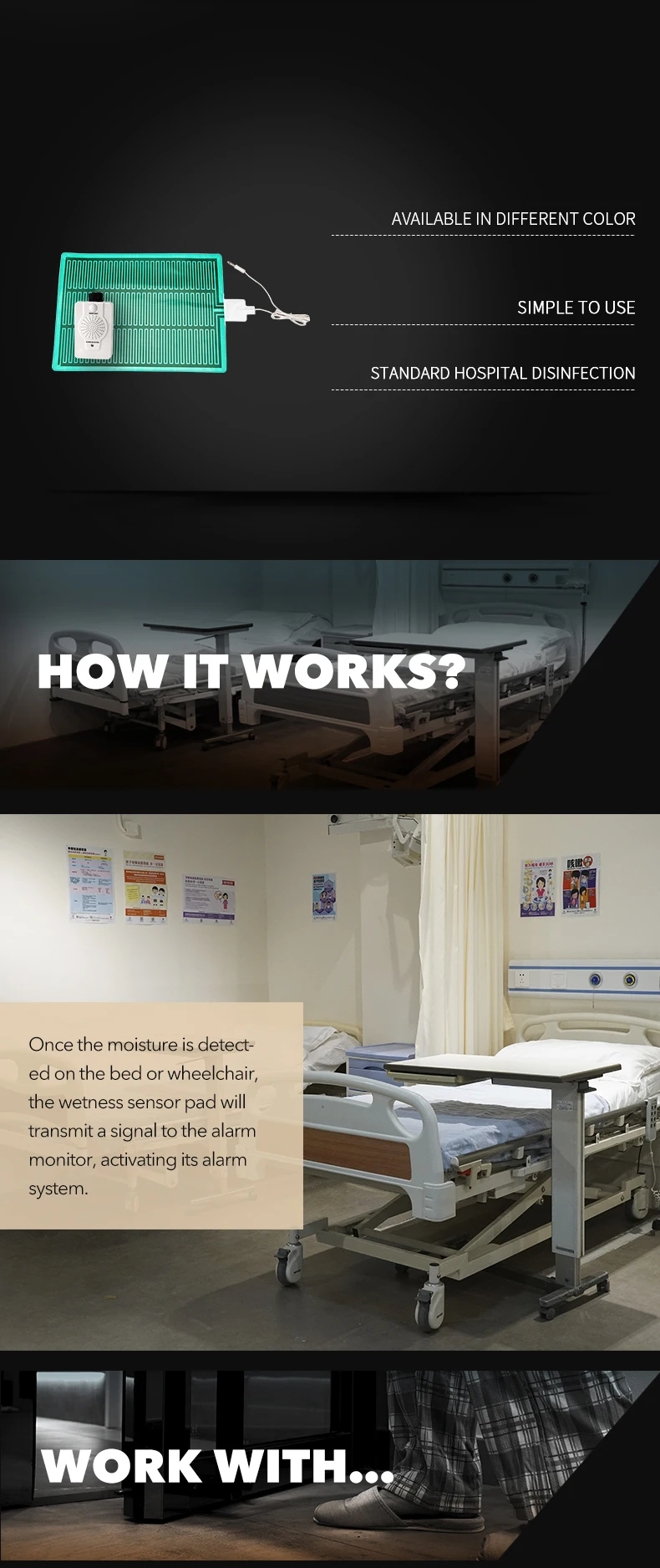 Oem Moisture Sensing Incontinence Detection Senior Elderly Care