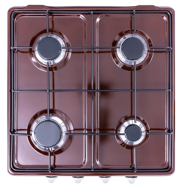Gas Hob 4 Burner Aluminum Classic Black Tr Ce Electrostatic Powder