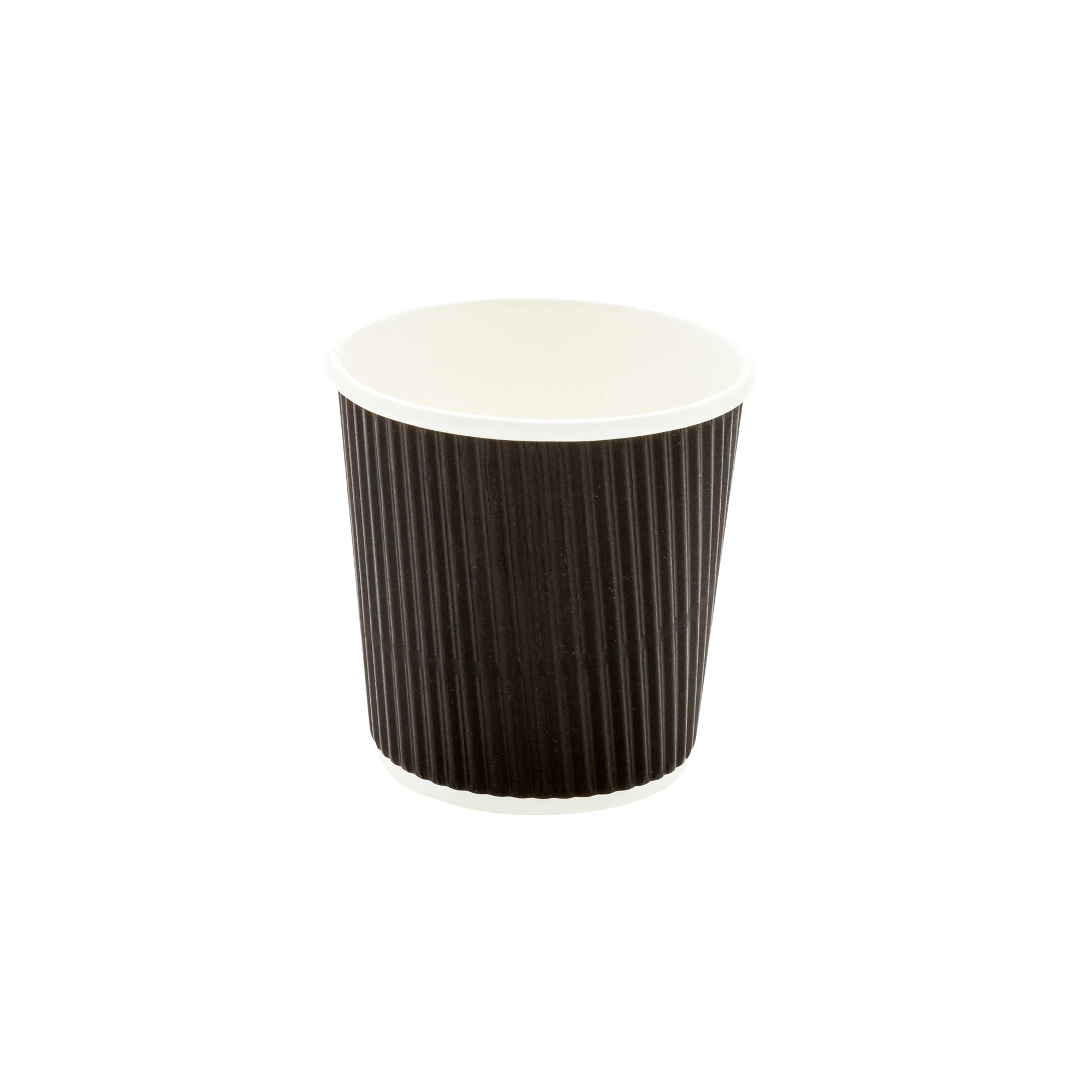 
4 oz Black Paper Coffee Cup - Ripple Wall - 2 1/2