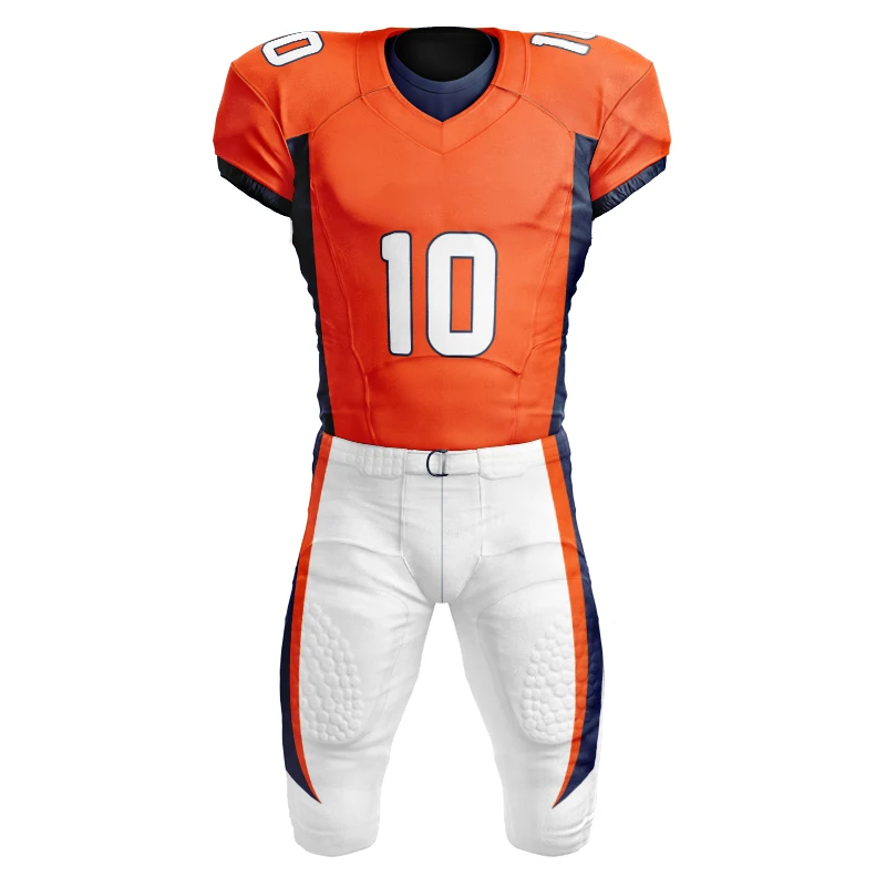 Orange Grey Blank Custom Football Practice and Game Jerseys | YoungSpeeds Integrated Pants