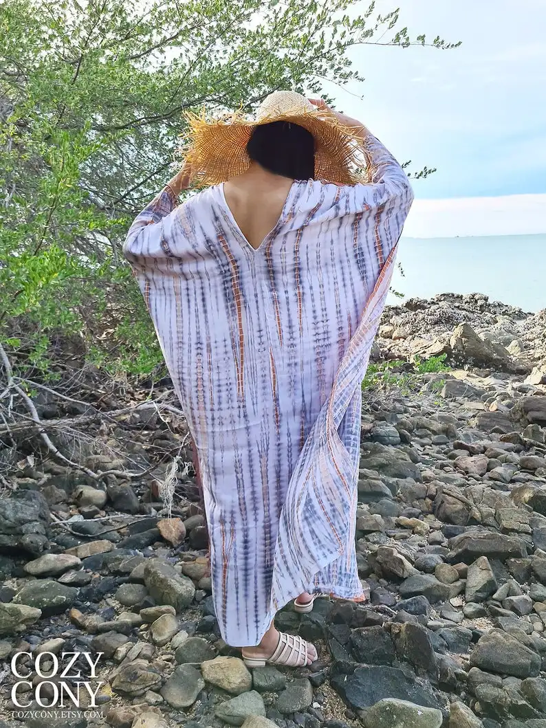 LEOWISE Women's Tie Dye Swimsuit Cover Up - Bikini Beach Tunic With Pom Pom Tassels, Size S-M - View #10