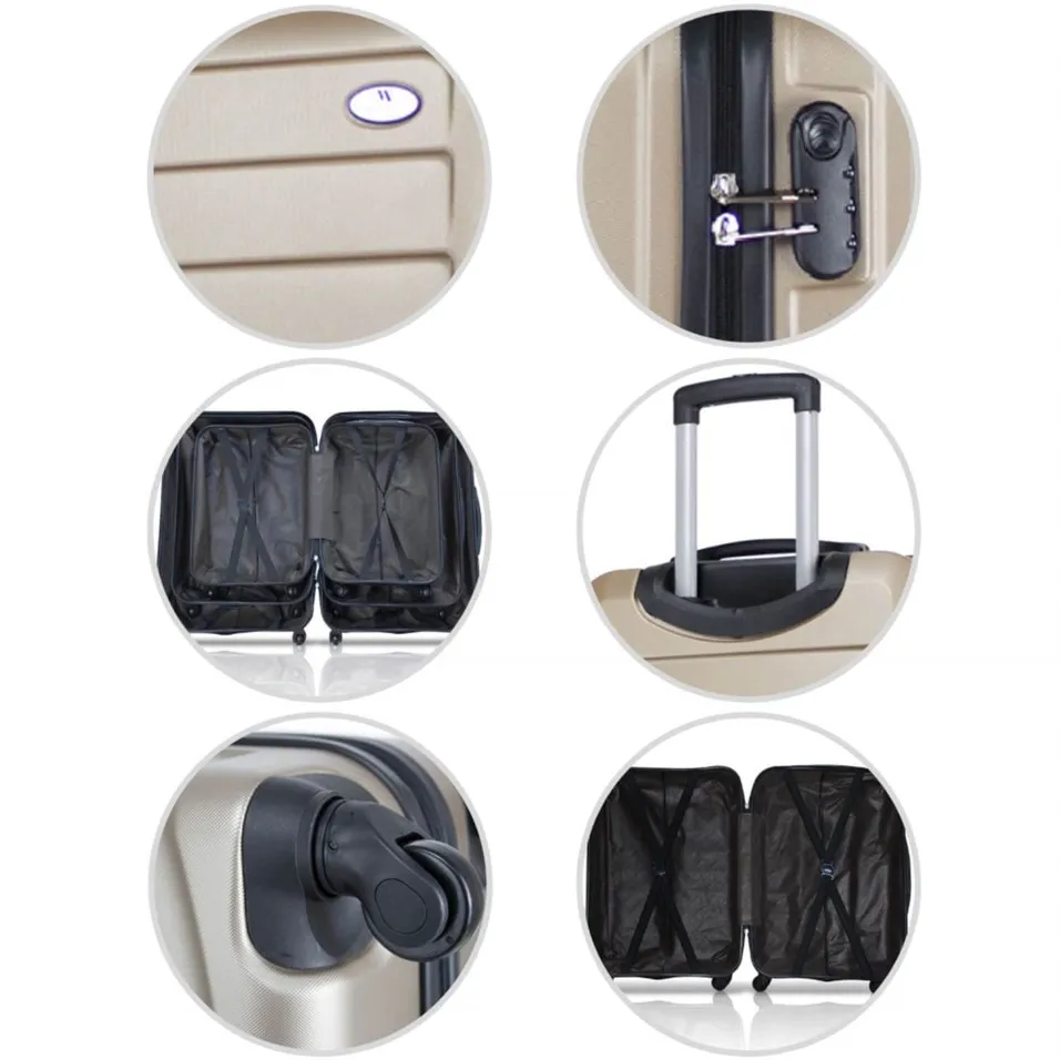 High Quality My Valice Ruby Abs Suitcase Set Of 3 Makeup,Cabin And