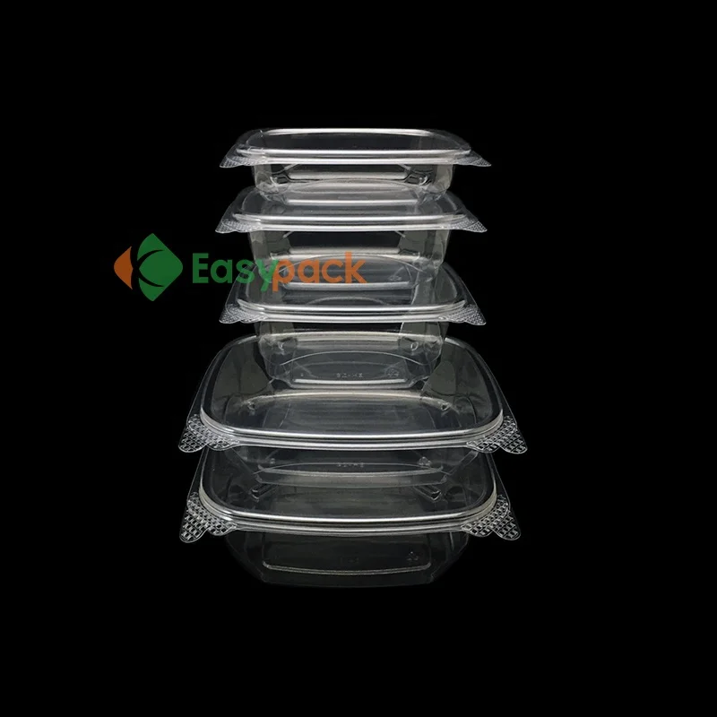 Clam Shell Plastic Disposable Recycled Pet To Go Food Containers Clear