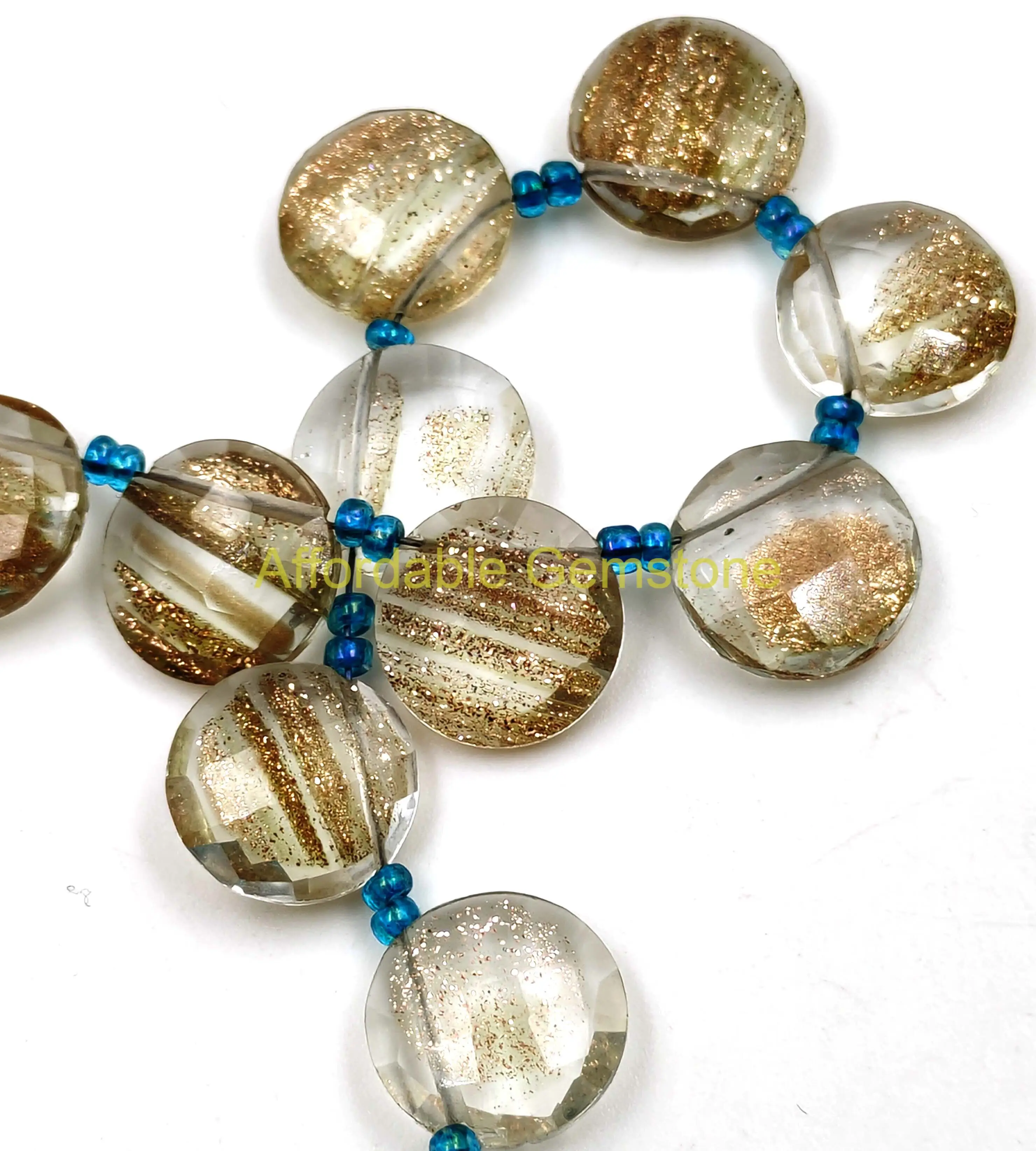 Golden Shine Quartz Round Shape Stone 