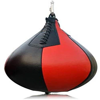 Farabi Speed Ball Pear Shape Punching Bag Swivel Black Red 