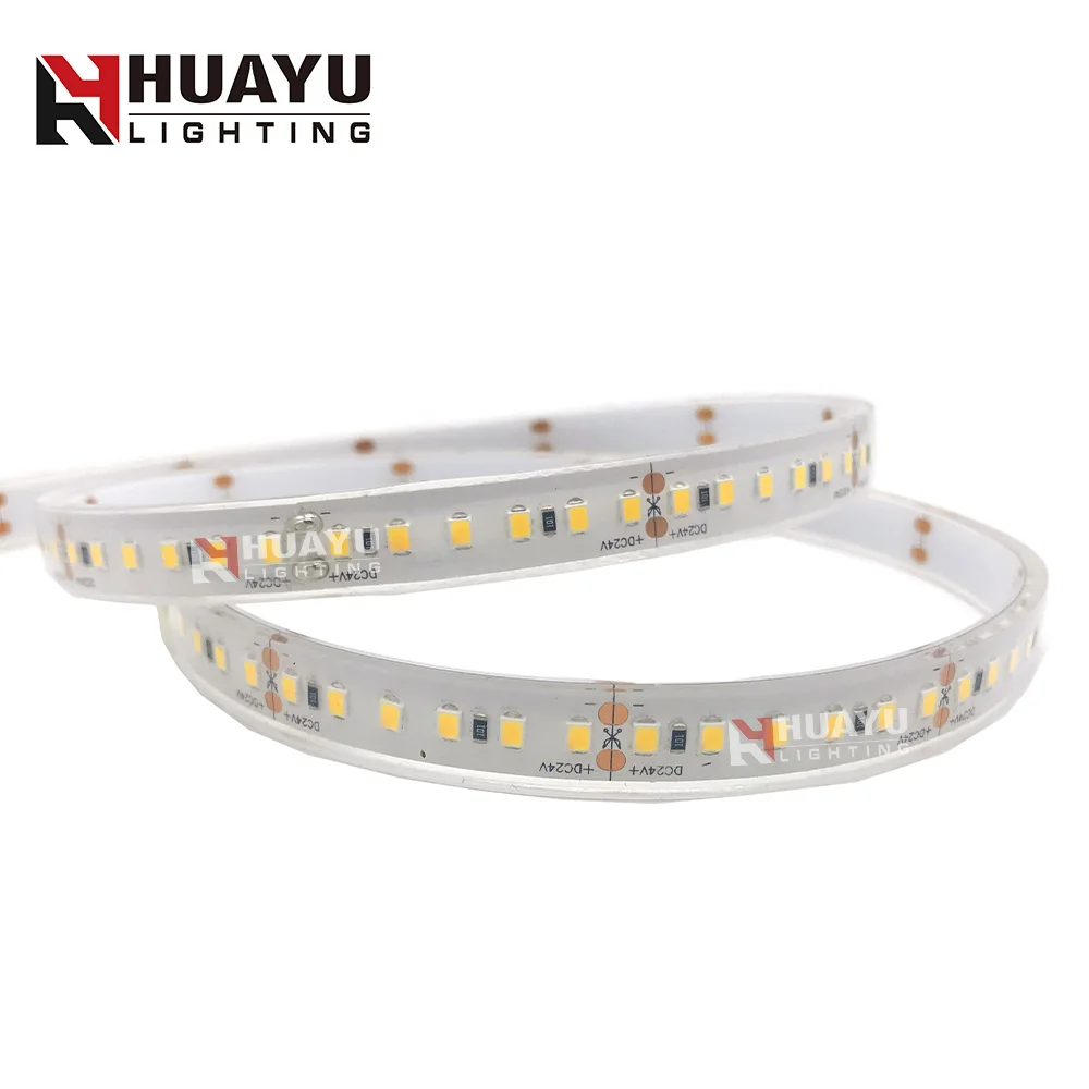 Engineering product high density 120 leds/meter DC 24V 2835 Cool White led strips with IP68 extrusion solid waterproof