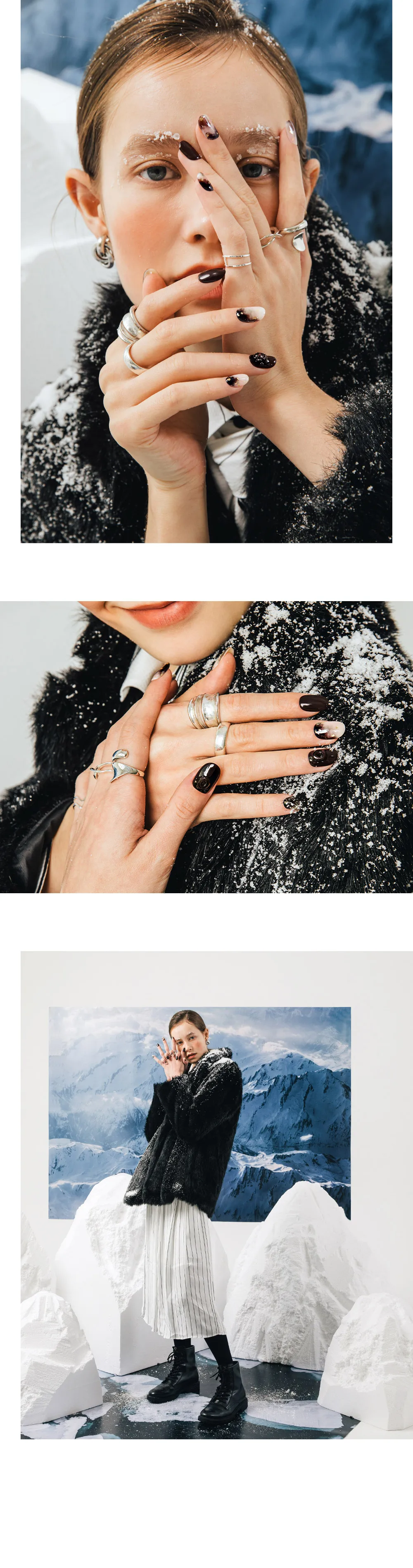 30 Strips Korea Nail Beauty 2020 Custom Donut Design Marble Brown Black