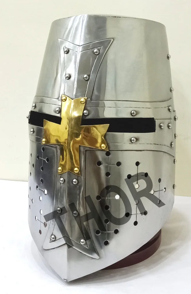 Details about   Medieval Crusader Muscle Jacket With Templar Knight Crusader Helmet 