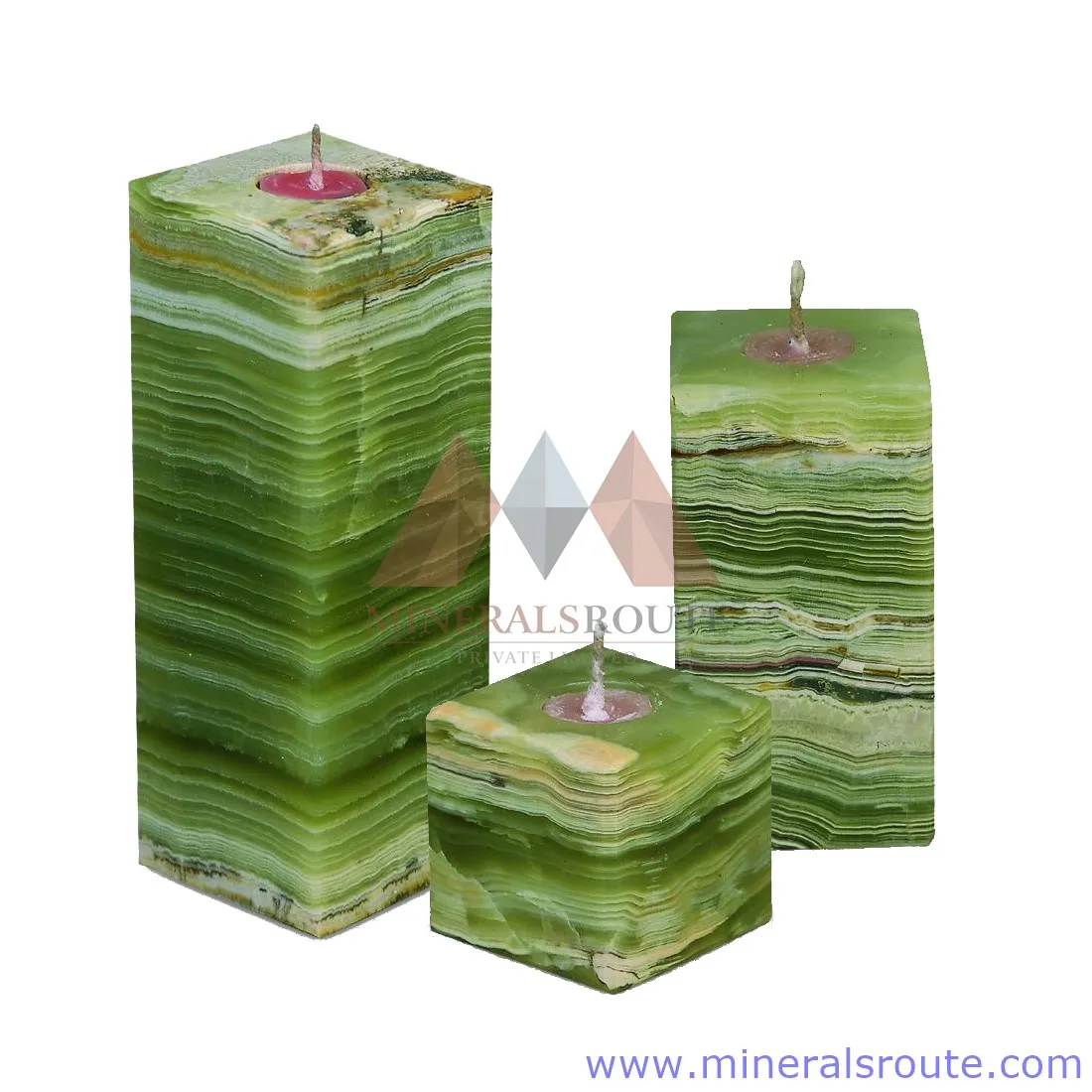 100 Original High Quality Natural Stone Green Onyx Candle Holder Onyx Marble Handicrafts The