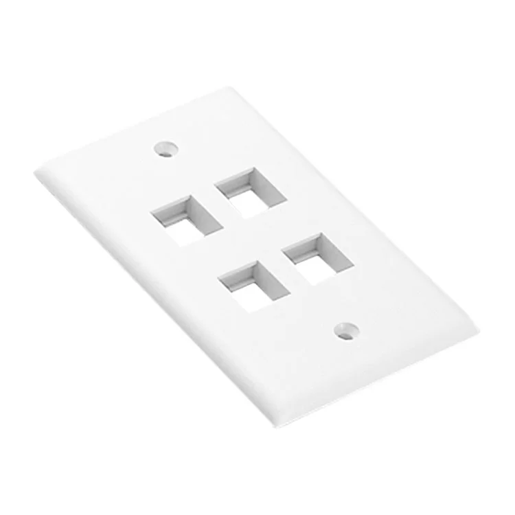 Single Gang 4port White Wall Plate Usa Keystone Buy 4 Port Wall