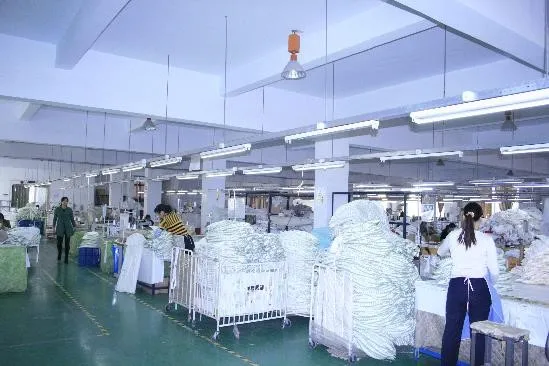 Steel bassinet frame welding and assembly station at the Kid Smile Corp. factory