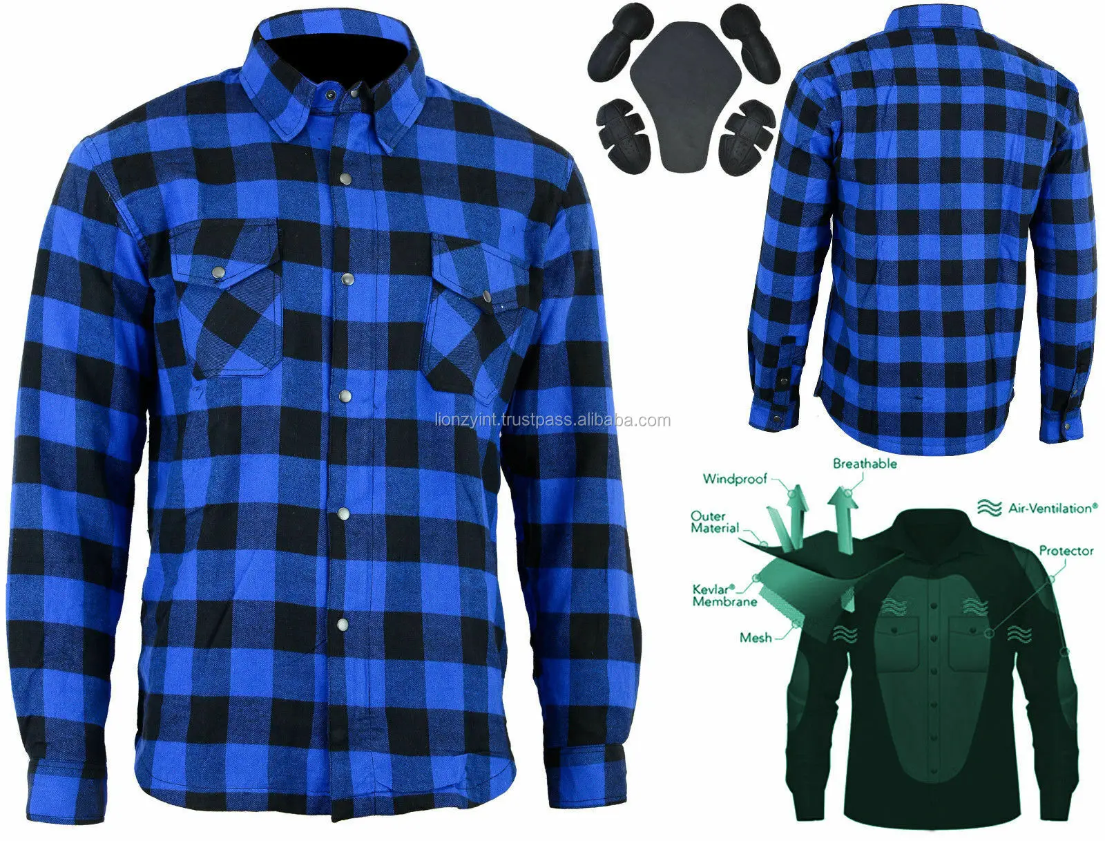 Motorcycle Armored Flannel Shirts Customized, CE Approved, Wholesale