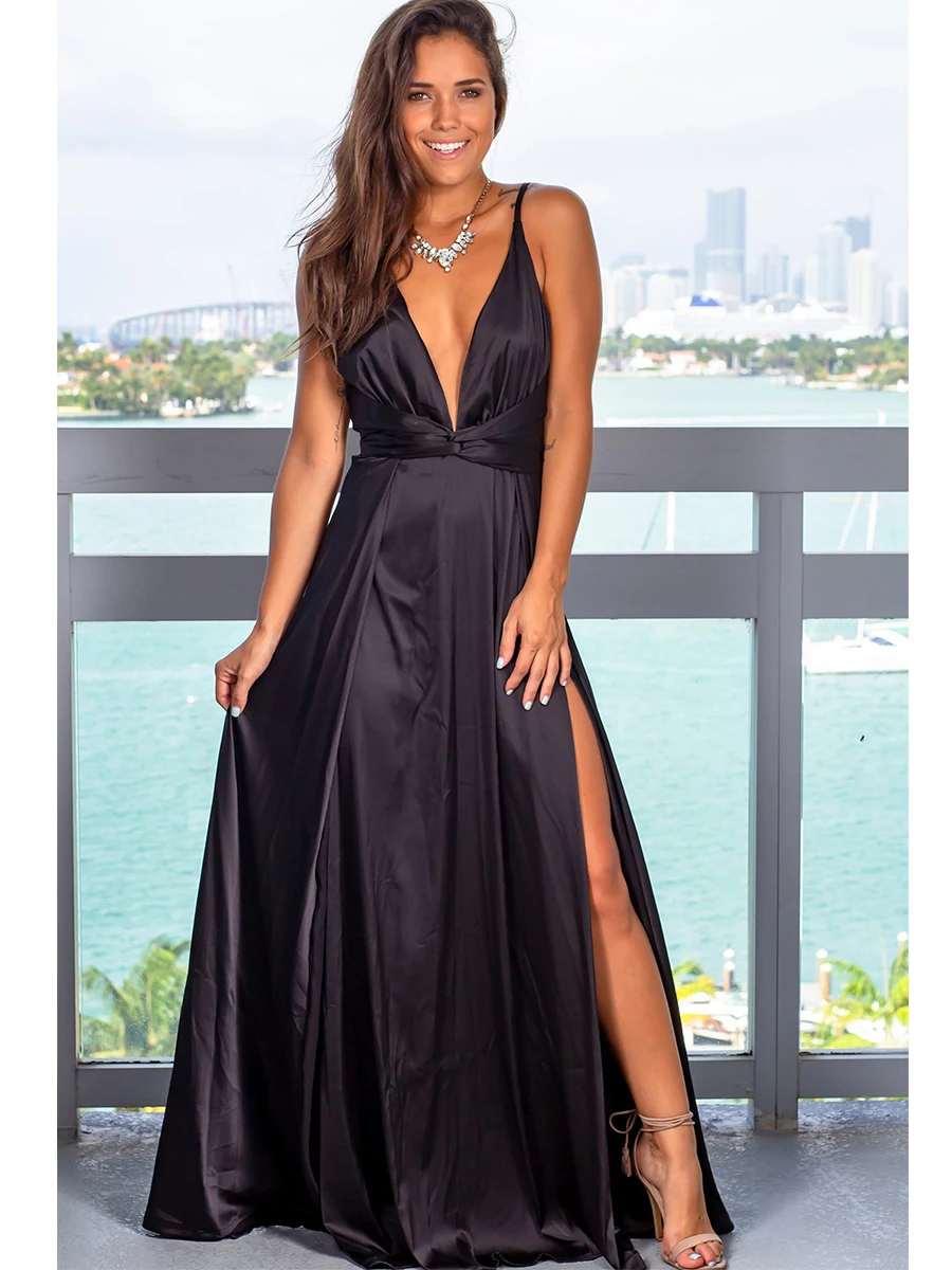 Comfortable Pink Women fashion clothing supplier silk maxi dress sexy back open evening dress