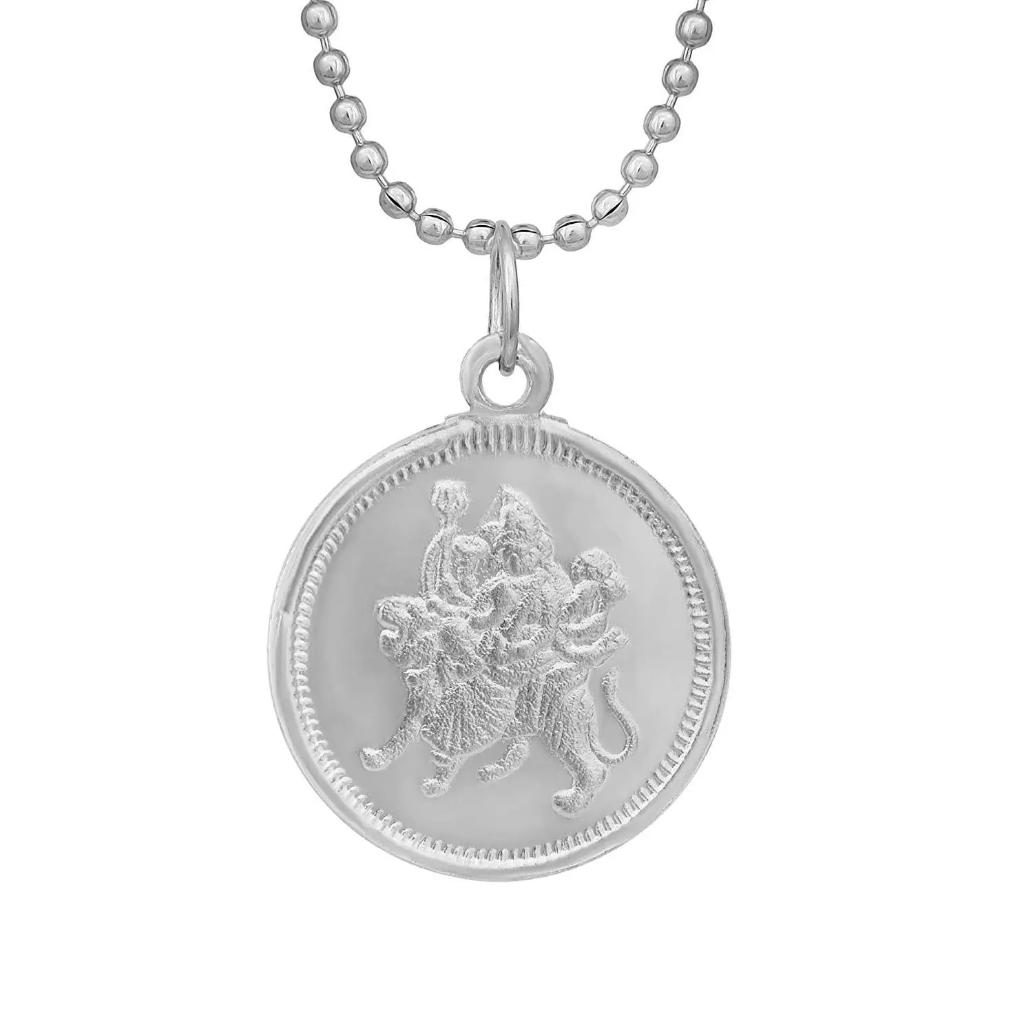 Silver Plated Maa Durga Reversible 