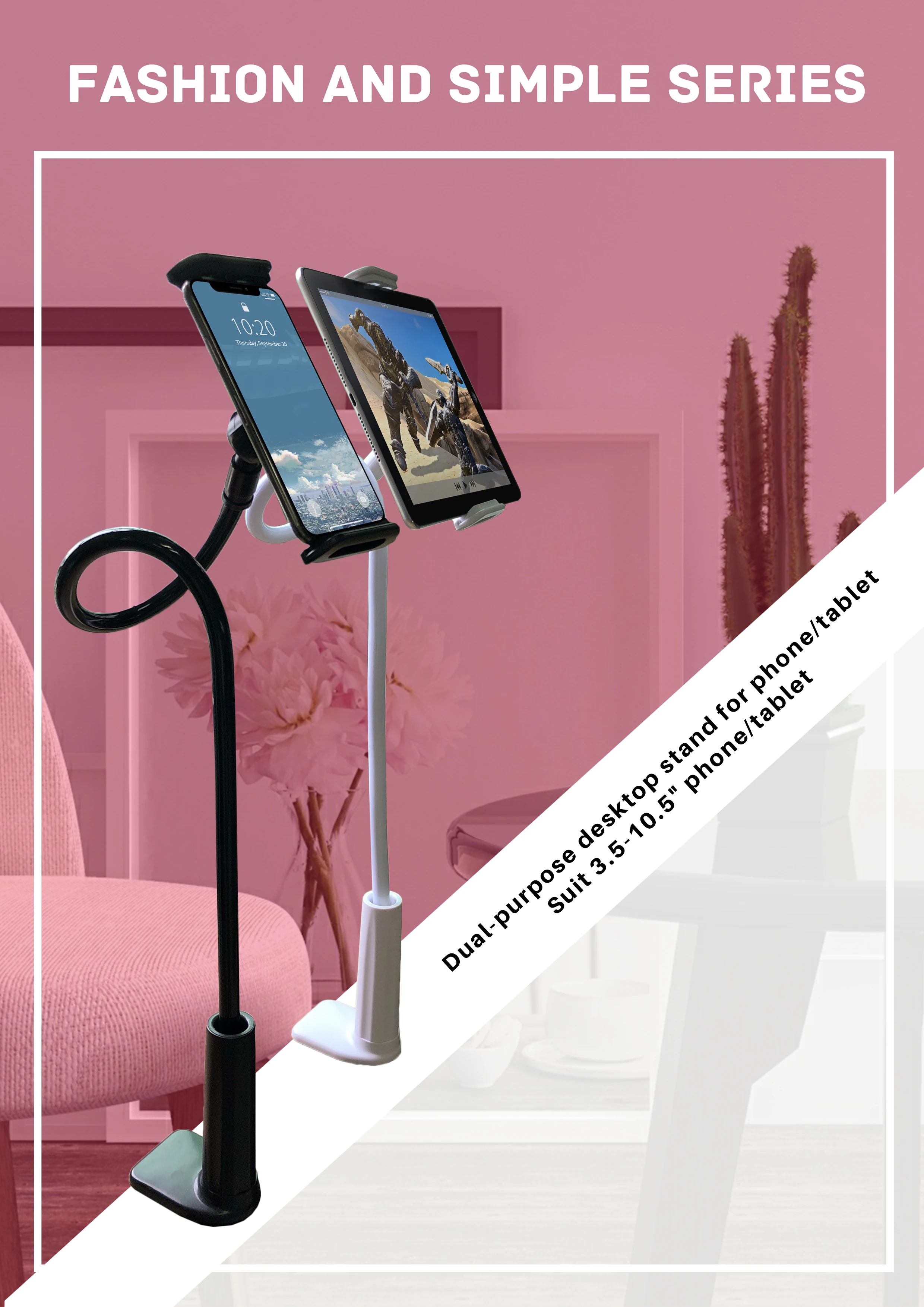 360 Degree Rotation Table Stand Flexible Lazy Arm Desk Phone Holder