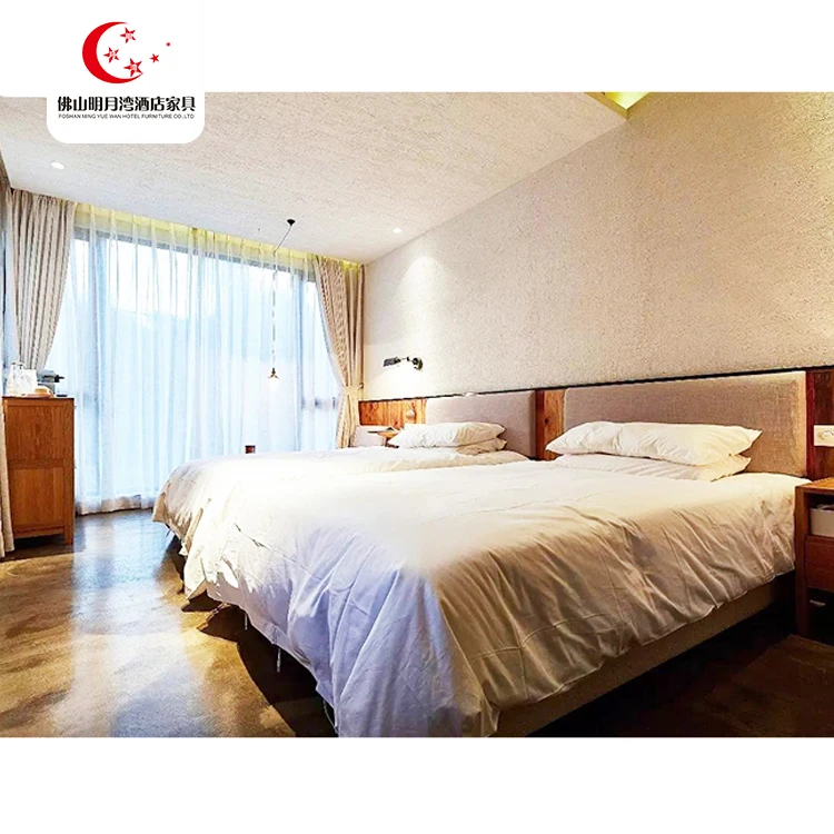
Customized Simple Twin Bedroom Set Hotel Apartment Furniture 