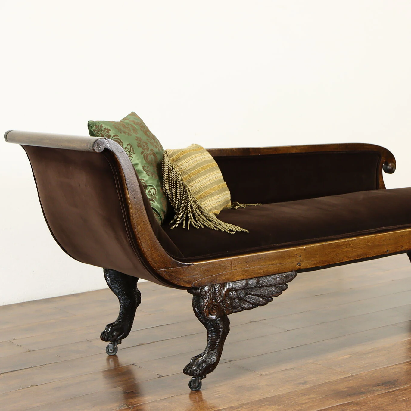 antique wooden chaise lounge