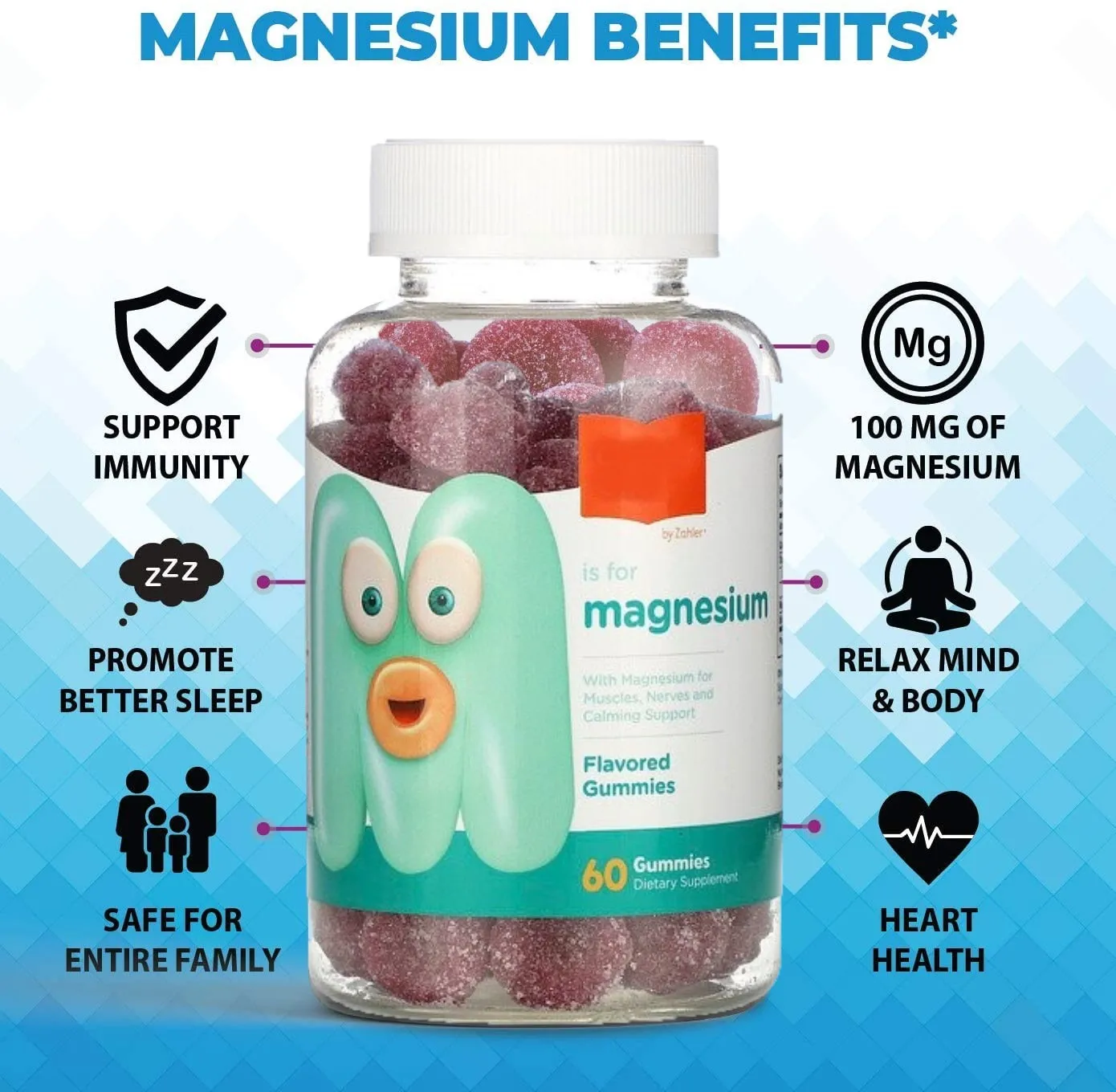 High Absorption Magnesium Citrate Gummies Supports Muscle Recovery Heart Nerve And Bone Health