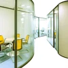 Movable frameless glass partition for office factory