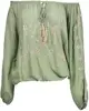 OEM high quality womens tops with hand embroidery sequence work sexy long sleeve party wear ladies top